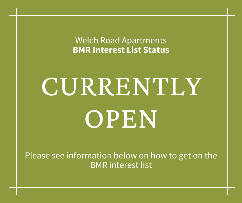 Welch Road Apartments Interest List is Currently Open